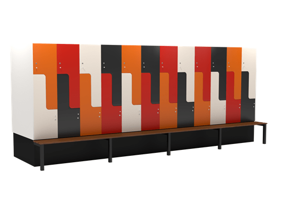 Custom Pandora lockers with benching (5)