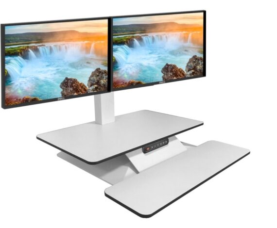 Standesk KEYBOARD VERSION WHITE 2 MONITORS