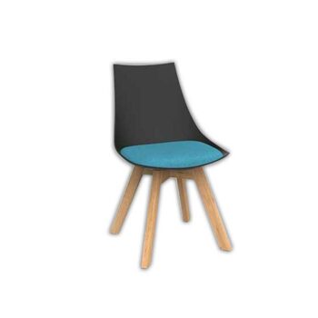 Planet Black Chair with Oak Base - office furniture