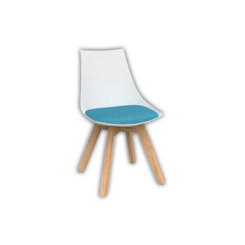 Planet White Chair with Oak Base - office furniture