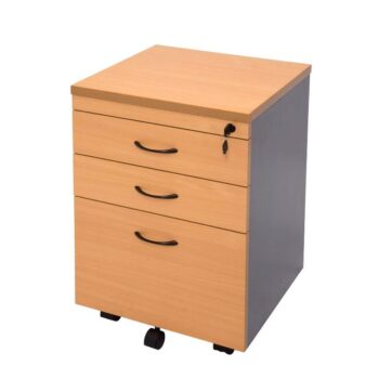 Mobile Pedestal Unit: Three Drawer Melamine - office furniture