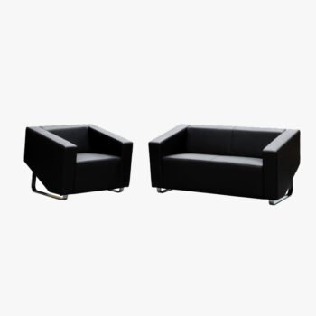 Cube Leather 1 Seater Couch - office furniture