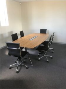 Nova Veneer Boardroom Table 3000 X 1200 With Cable Tray