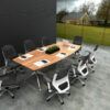 Tenza 2 Pac White 10 Person Boat Shape Boardroom Table 3000 x 1200 - office furniture