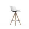 Noom High Stool with 4 Pyramidal Wooden Legs - office furniture