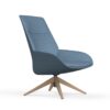 Actiu Noom Arm Chair with High Back and 4 Pyramidal Wooden Legs - office furniture