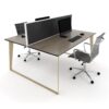 Skill 2 Person Workstation System with Wood Grain Leg - office furniture