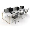 Skill 6 Person Workstation System with Wood Grain Leg - office furniture