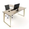 Skill 1 Person Workstation with Timber Grain Leg - office furniture