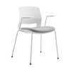 ARM CHAIR SNOUT 4 LEG WHITE + GREY/BLACK SEATPAD - office furniture