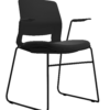 ARM CHAIR SNOUT SLED BLACK + BLACK SEATPAD - office furniture