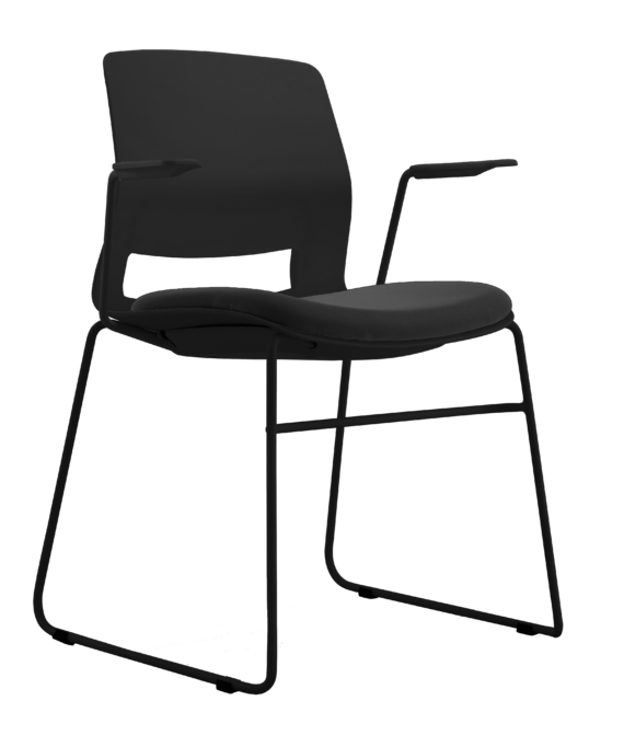 ARM CHAIR SNOUT SLED BLACK BLACK SEATPAD