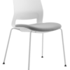 CHAIR SNOUT 4 LEG WHITE + GREY SEATPAD - office furniture