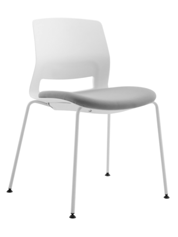 CHAIR SNOUT 4 LEG WHITE GREY SEATPAD 1 1