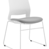 SNOUT SLED WHITE CHAIR + GREY SEATPAD - office furniture