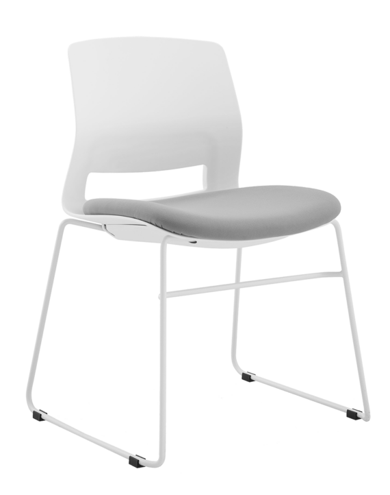 CHAIR SNOUT SLED WHITE GREY SEATPAD