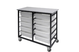 10 MOBILE TOTE BOX METAL TROLLEY