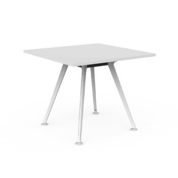 Team Square Table Powdercoated Frame White Worktop Only
