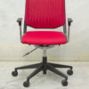 WD1020ULF RED 1 Wind Swivel Active Back Black Poly Shell With Arms Red Fabric Over Poly Back Red Seat Pad MANF121348